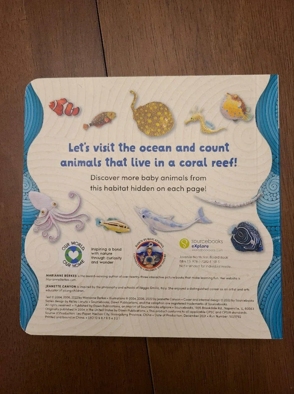 Over in the Ocean Children's Board Book - Marianne Berkes Like New